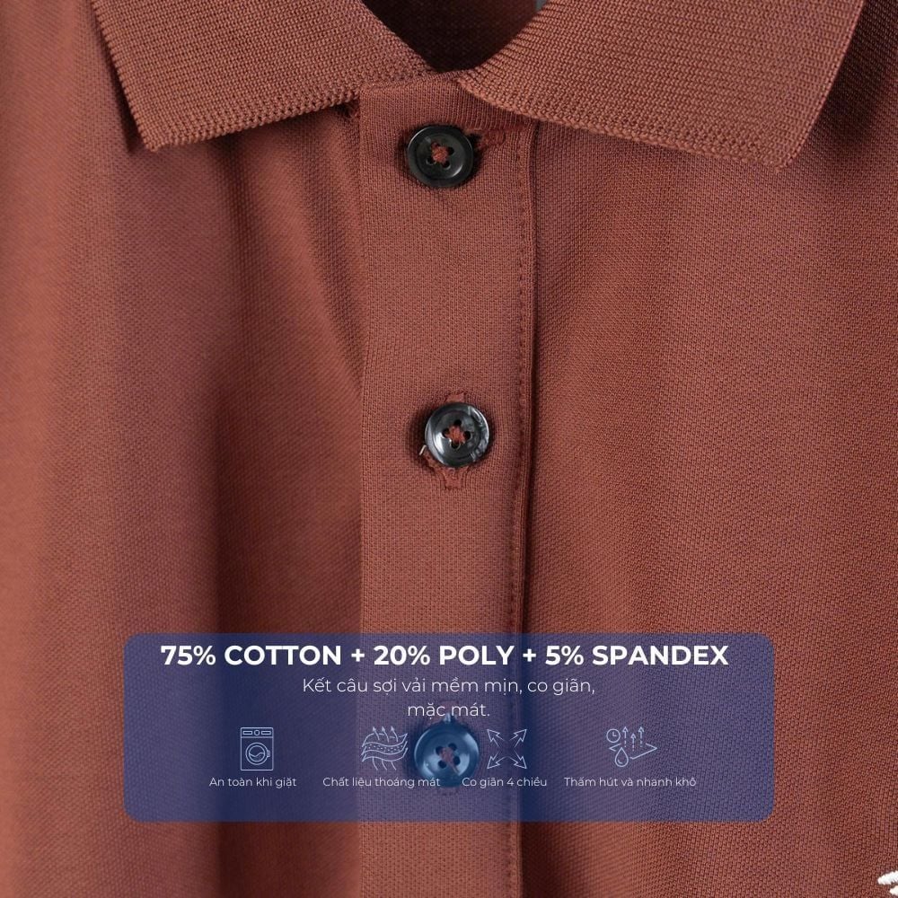 Mô tả chi tiết áo polo cam big size nam Akyoo