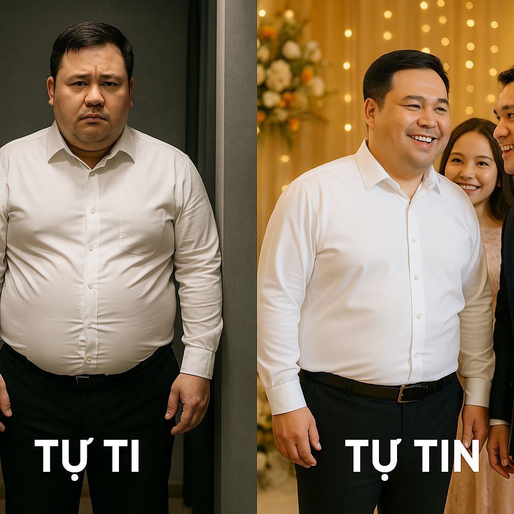 Người đàn ông big size diện đồ Akyoo tự tin đi dự tiệc