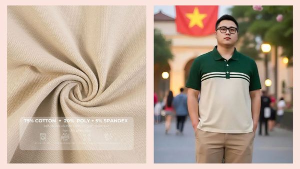 Vải cá sấu CVC dành cho nam big size