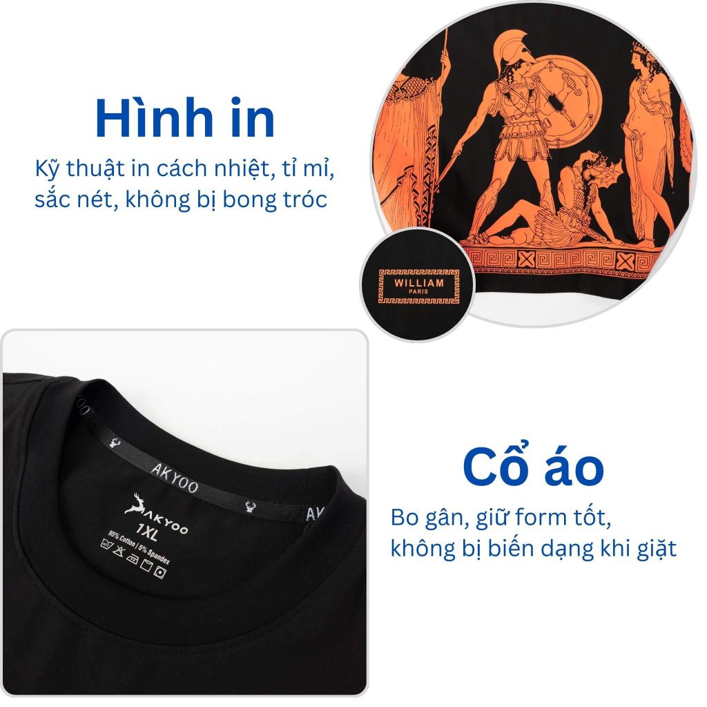 Mô tả hình in và cổ áo set bộ a big size nam Akyoo