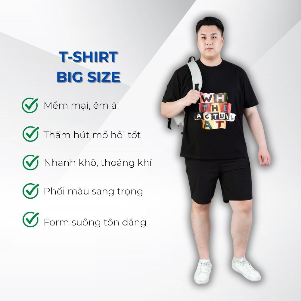 Mô tả chi tiết áo thun đen d4 big size nam Akyoo