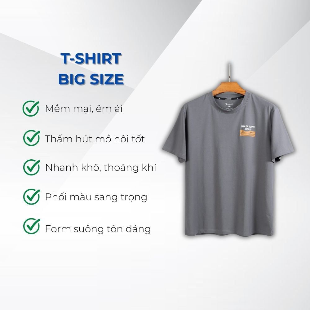 Mô tả chất liệu vải áo thun xám d3 big size nam