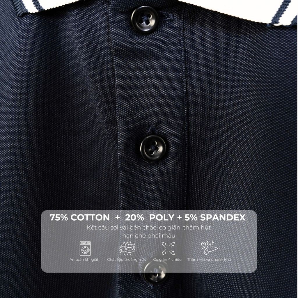 Mô tả chất liệu vải áo polo xanh big size nam Akyoo