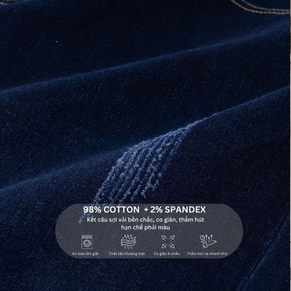 Mô tả chất liệu quần jean xanh xước big size nam qj a21
