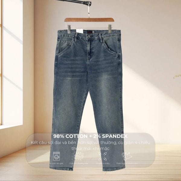 Mô tả chất liệu quần jean xanh b1 big size nam Akyoo