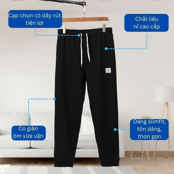 Mô tả chi tiết quần nỉ trơn big size nam