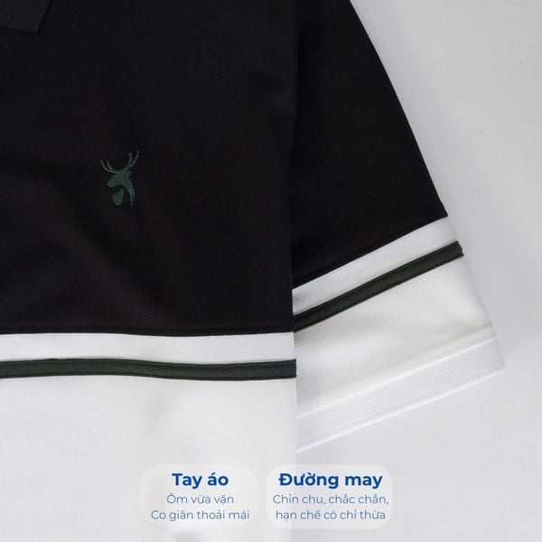 Mô tả chi tiết áo polo đen trắng big size nam Akyoo 3