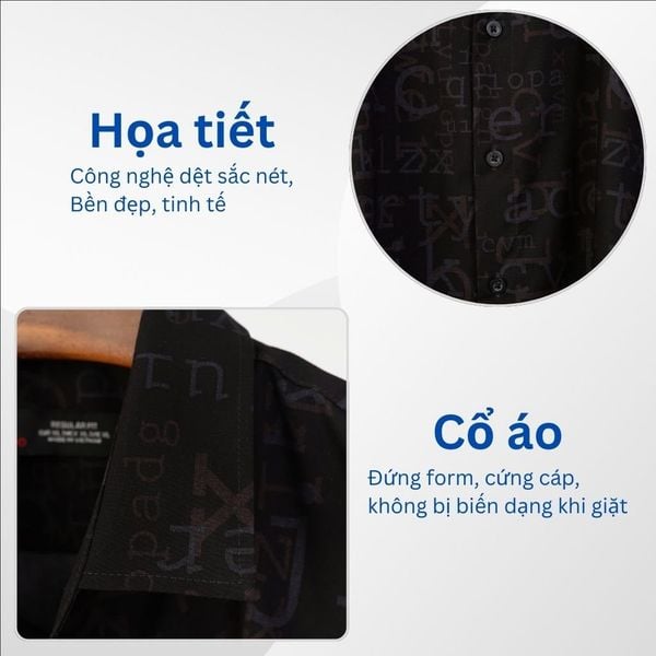 Mô tả chi tiết áo sơ mi ngắn tay họa tiết chữ big size nam 2