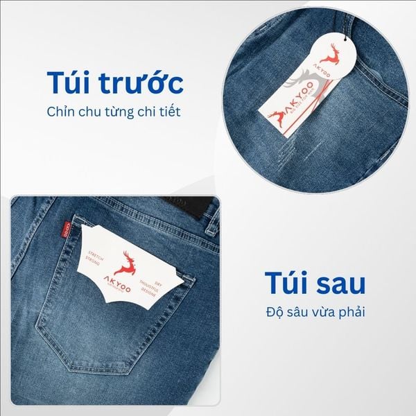 Mô tả chi tiết quần jean xanh big size nam AKYOO QJ XANH A15 2