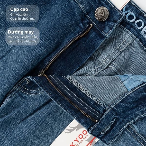 Mô tả chi tiết quần jean xanh big size nam AKYOO QJ XANH A15 3