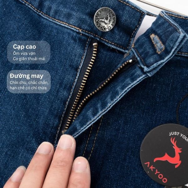 Mô tả chi tiết quần jean xanh big size nam AKYOO QJ XANH 3