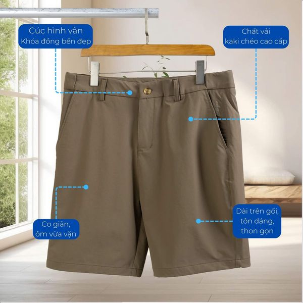Mô tả chi tiết quần short kaki gió big size nam Akyoo
