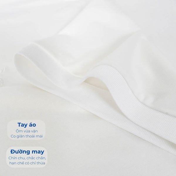 Mô tả tay áo polo trắng big size nam Akyoo