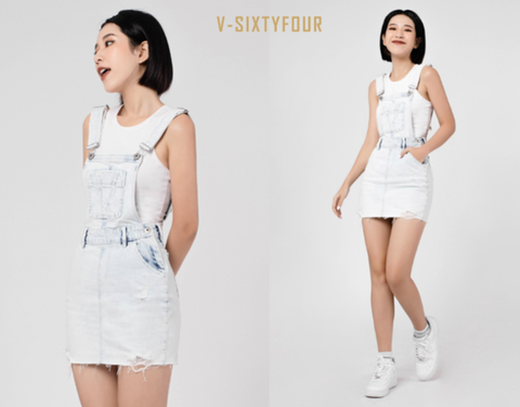 Mix match các mẫu yếm denim nữ