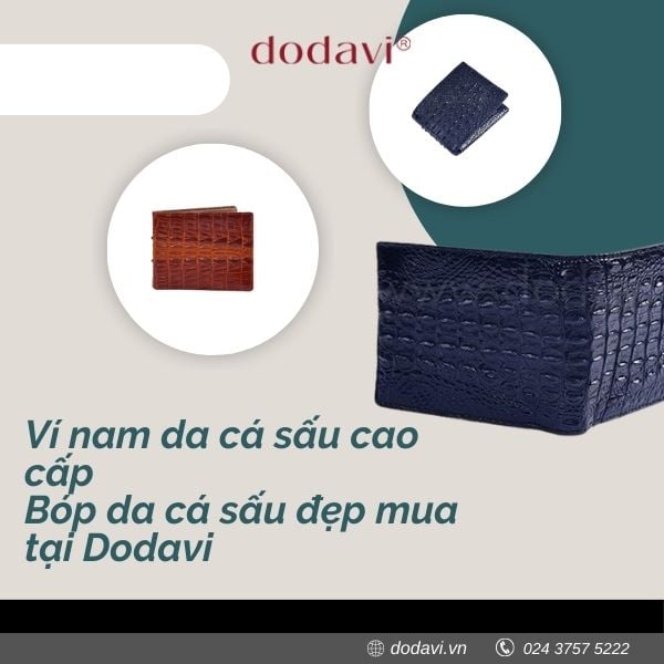 Ví nam da cá sấu cao cấp - Bóp da cá sấu đẹp mua tại Dodavi