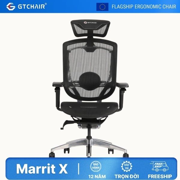 Ghế Ergonomic lưng cao GTChair Marrit X (Bản tay 5D)