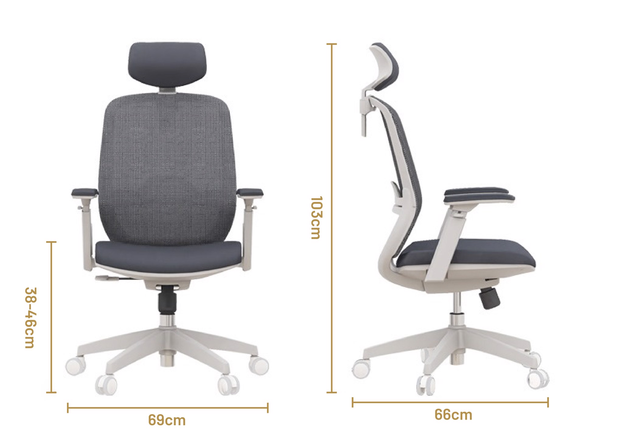 Ghế Ergonomic office chair Elegant T21 Dòng ghế văn phòng cao cấp D