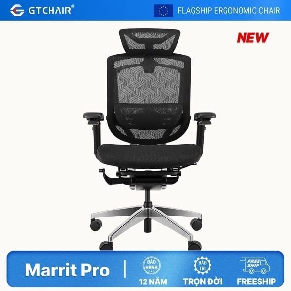 Chiếc ghế “quốc dân” GTChair Marrit X Pro ngả lưng sâu 135° cho dân văn phòng chính hiệu