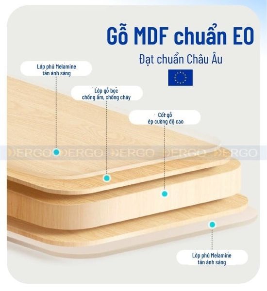Chọn bàn học gỗ MDF đạt chuẩn ECO E0 DERGO