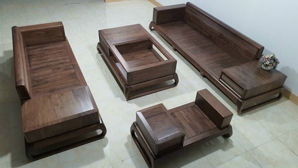 Kích thước sofa gỗ óc chó nguyên khối