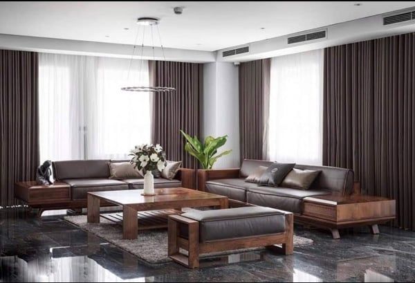 Kích thước sofa văng gỗ óc chó