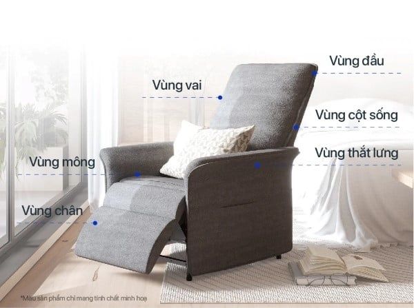 Recliner Sofa đệm vải mềm mại và đàn hồi tốt mang lại sự thoải mái tối đa cho cơ thể người ngồi