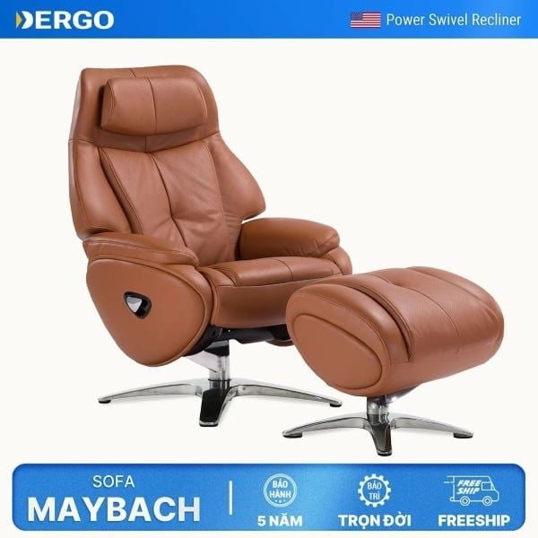 Sofa thư giãn chỉnh cơ da thật Maybach