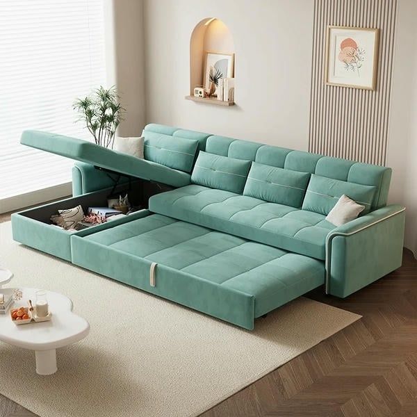 Sofa giường vải nhung mềm mịn