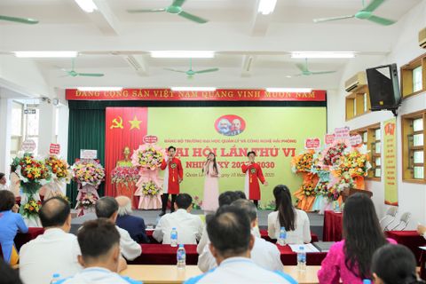 Tổ chức thành công Đại hội Đảng bộ Trường Đại học Quản lý và Công nghệ Hải Phòng lần thứ VI, nhiệm kỳ 2025- 2030