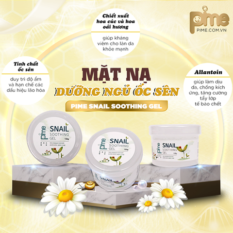 Da căng mịn sau một đêm với mặt nạ ngủ ốc sên Pime Snail Soothing Gel