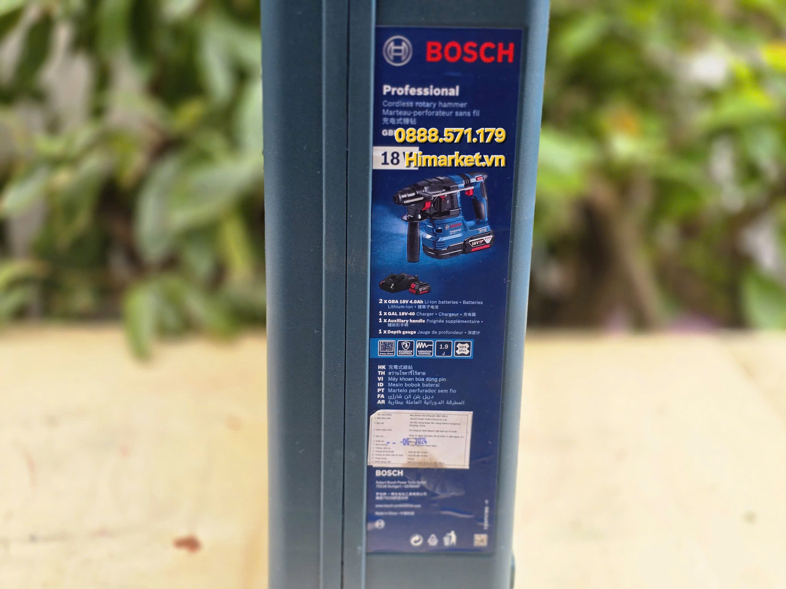 Bộ sản phẩm máy khoan bê tông Bosch GBH 185-LI