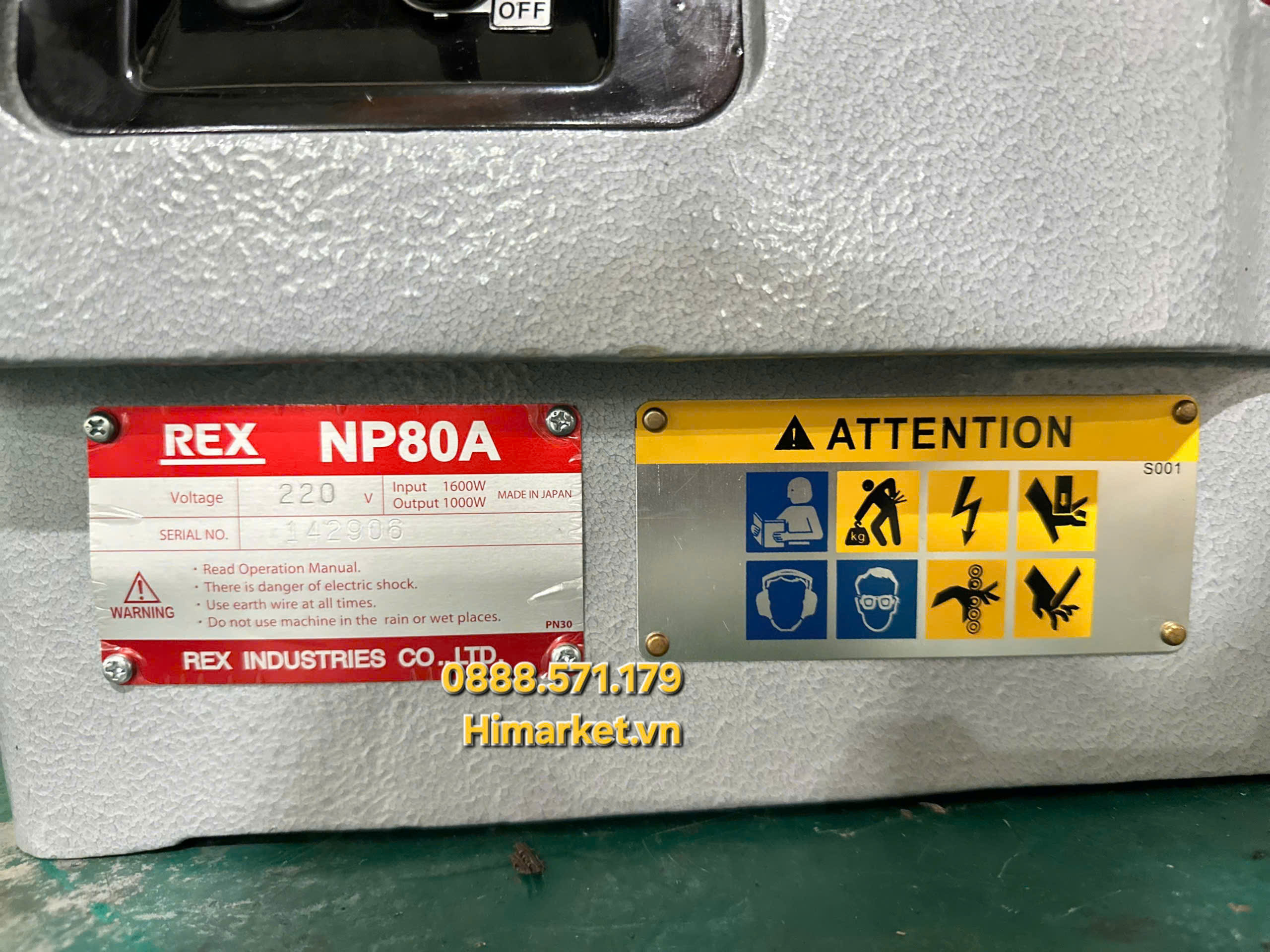 Phần đầu kẹp ống và lưỡi tiện ren của Rex NP80A
