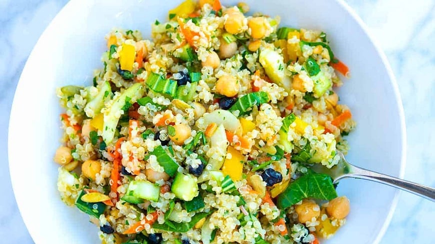 cach lam salad quinoa