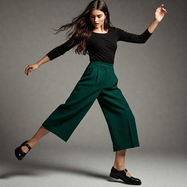 Giày Mary Jane phối cùng với quần culottes