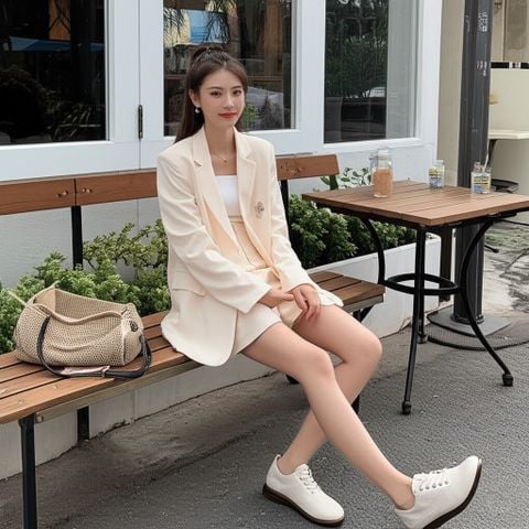 Sneaker trắng hiện đại nữ tính