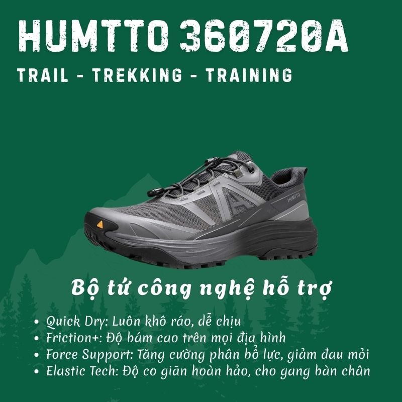 Giày Trekking - chạy Trail nam Humtto 360720A