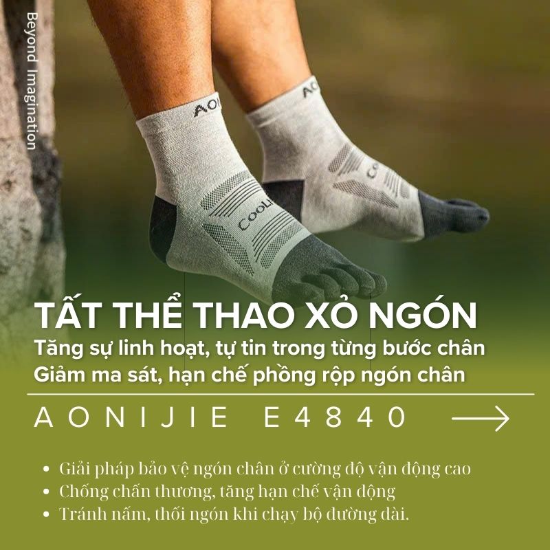 Tất xỏ ngón cổ lửng AONIJIE E4840