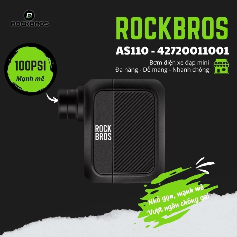 Bơm lốp xe đạp di động Rockbros AS110 - 42720011001