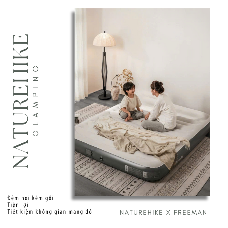 Đệm hơi dã ngoại kèm gối Naturehike Glamping CNK2450WS040