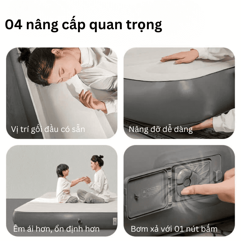 Đệm hơi dã ngoại kèm gối Naturehike Glamping CNK2450WS040