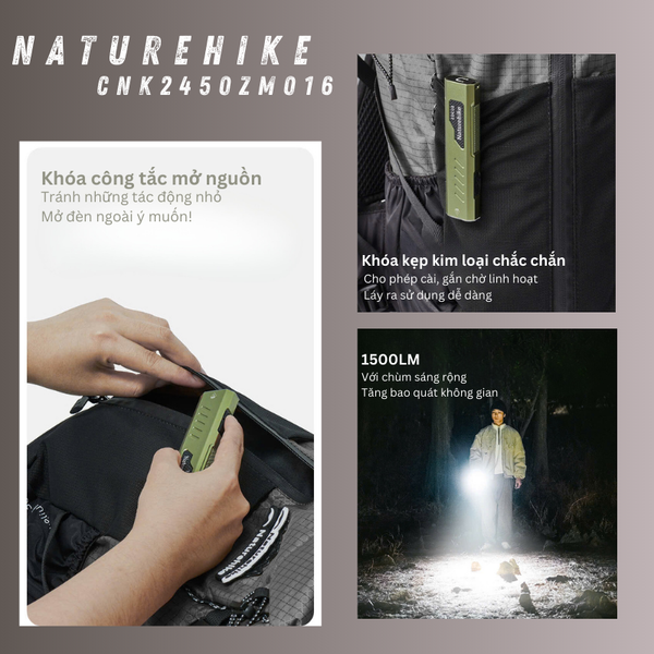 Đèn pin cầm tay mini cá nhân Naturehike CNK2450ZM016