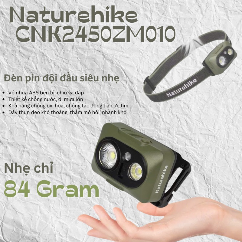 Đèn pin đội đầu siêu nhẹ, chống nước Naturehike CNK2450ZM010