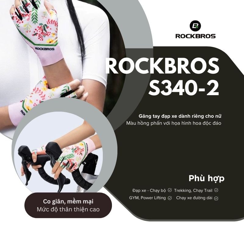 Găng tay nữ đạp xe thời trang Rockbros S340-2
