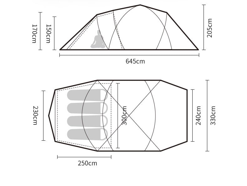 Lều 4 người Naturehike Glamping NH22YW005