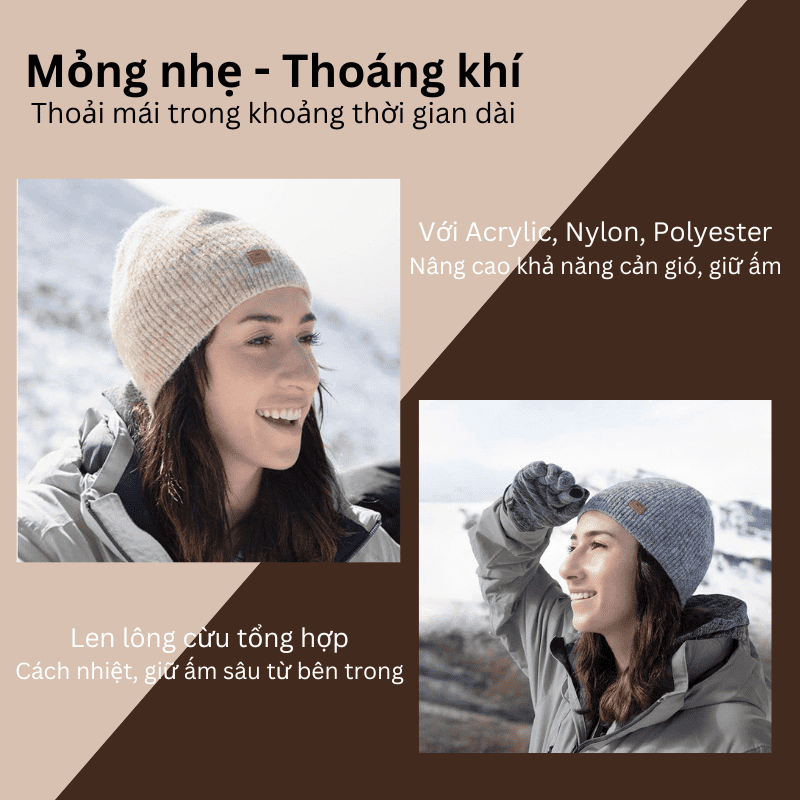 Mũ len giữ ấm cản gió Naturehike NH21FS551