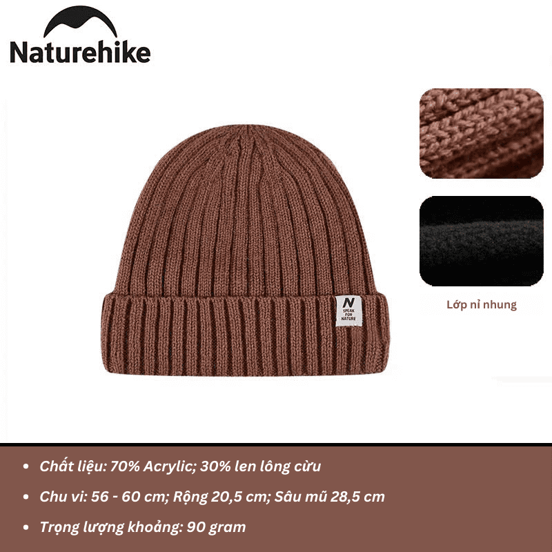 Mũ len lông cừu giữ ấm Naturehike CYY2341LF018