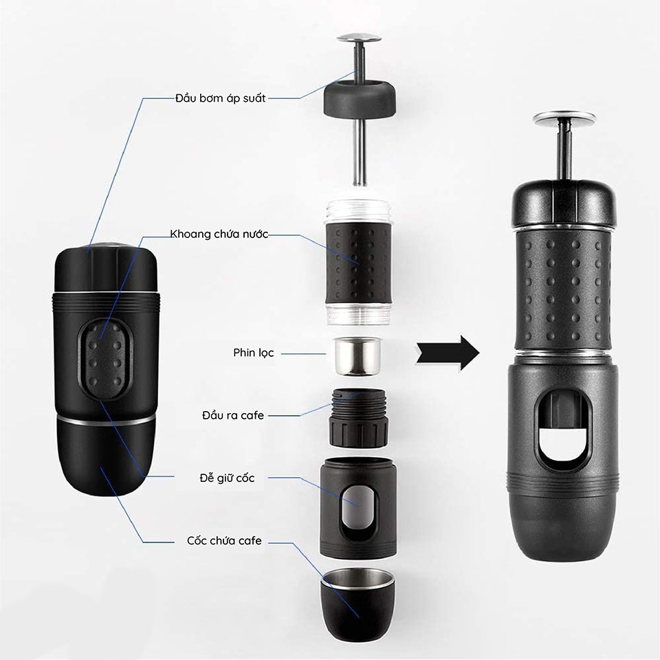 Máy pha cà phê cầm tay siêu nhỏ gọn Staresso Mini