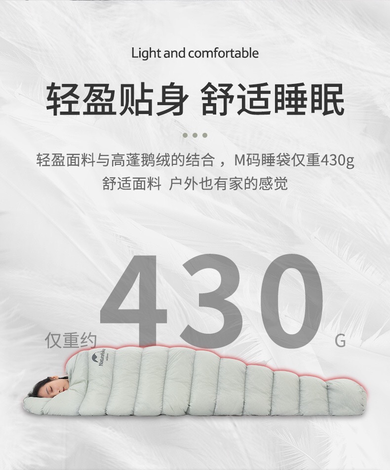 Túi ngủ lông vũ siêu nhẹ siêu ấm Naturehike NH21YD001