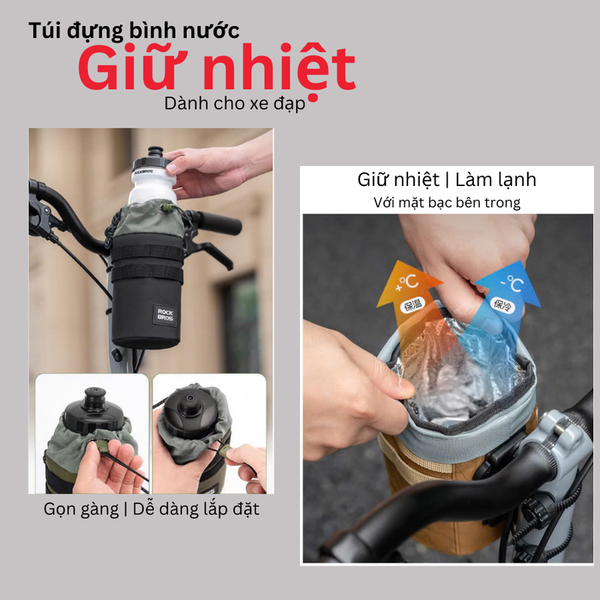 Túi treo giữ nhiệt chai nước xe đạp Rockbros 30110068