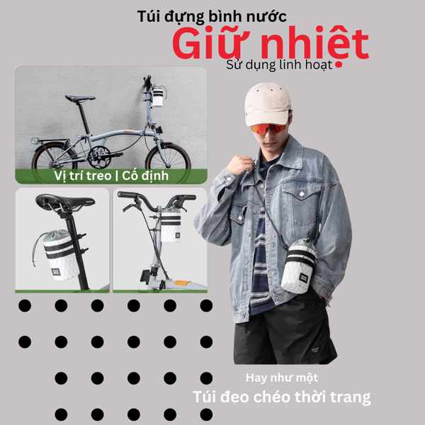 Túi treo giữ nhiệt chai nước xe đạp Rockbros 30110068